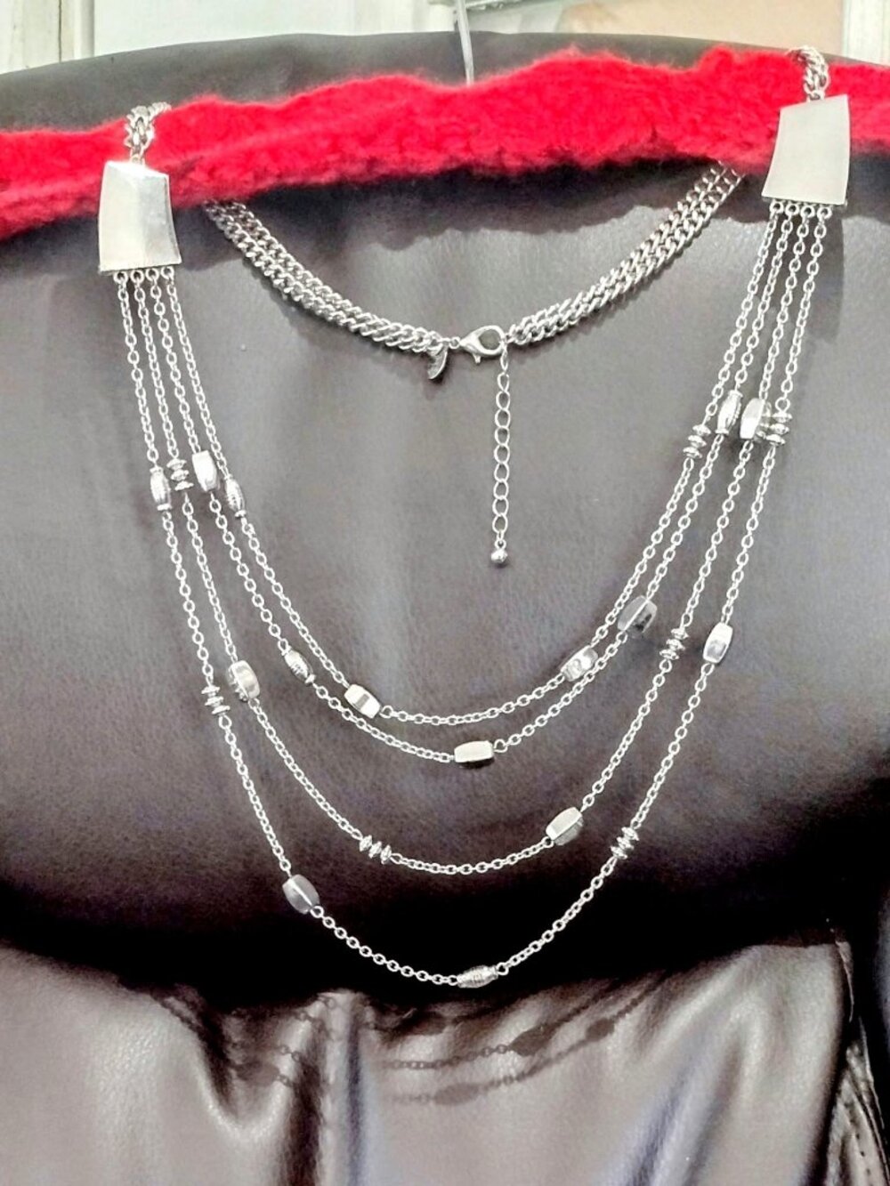 Charming Charlie 15-Inch Multi Strand Silver Tone Necklace